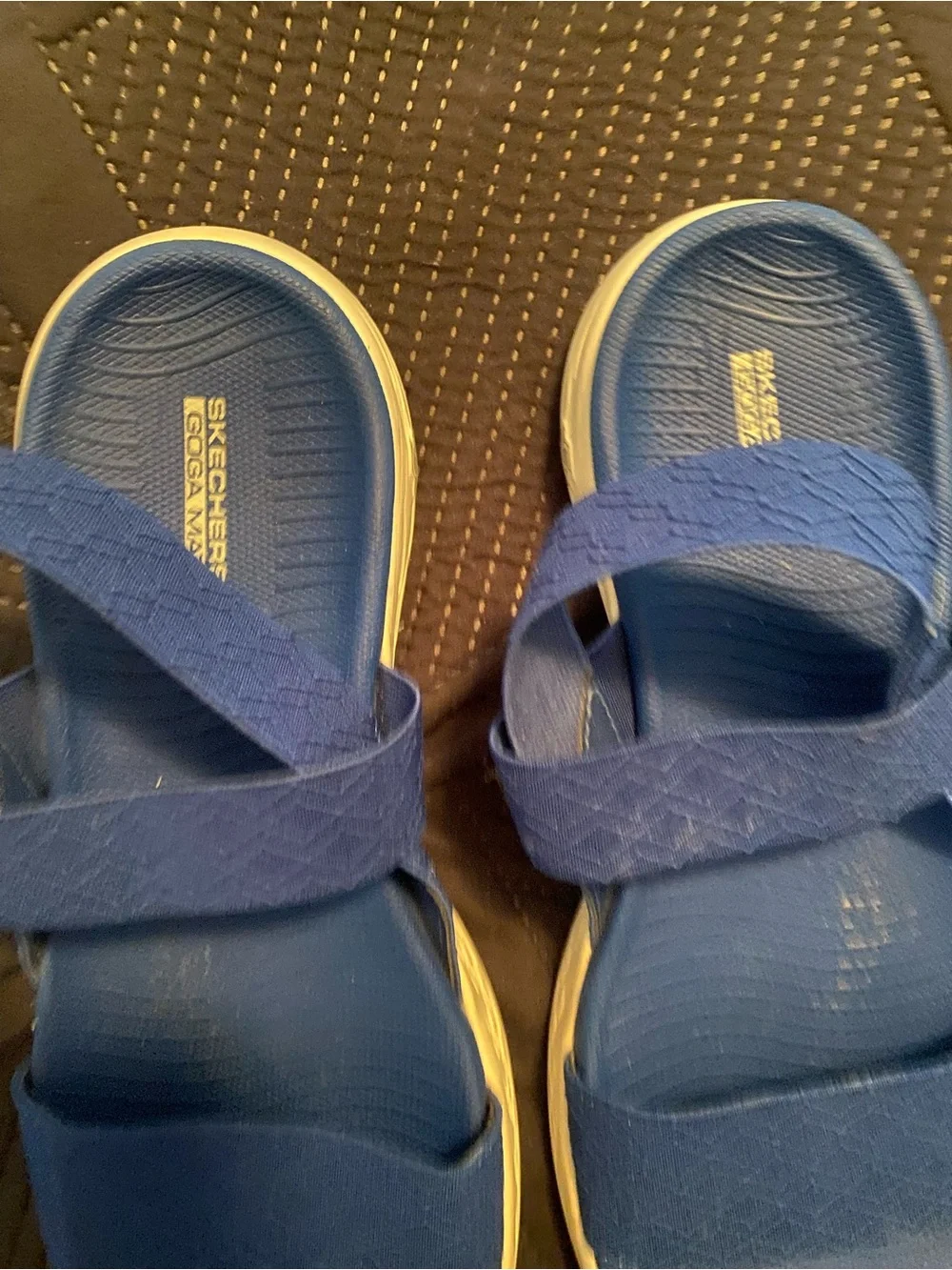 Skechers Kids Navy Blue Dual-Strap Hook-and-Loop Sandals